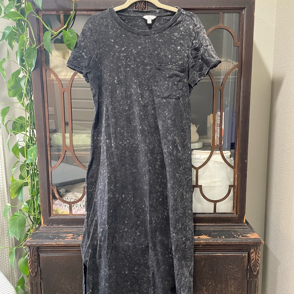 Casual Black T-Shirt Dress